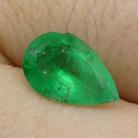 1.02ct Pear Green Emerald from Colombia