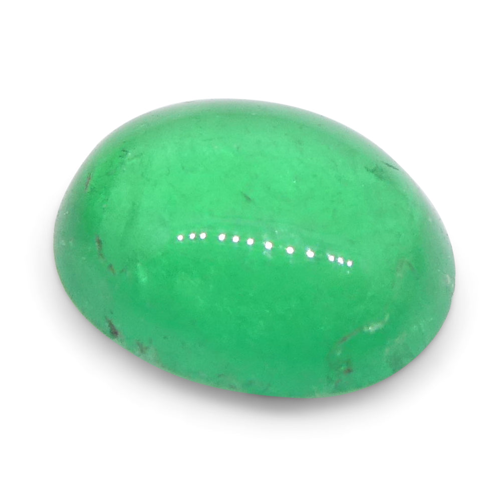 0.7ct Oval Cabochon Green Emerald from Colombia - Skyjems Wholesale Gemstones