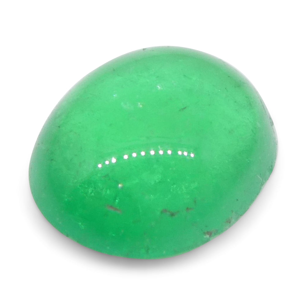 0.7ct Colombian Green Emerald Oval Cabochon Gemstone by SkyJems - Fine Natural Green Beryl Gem