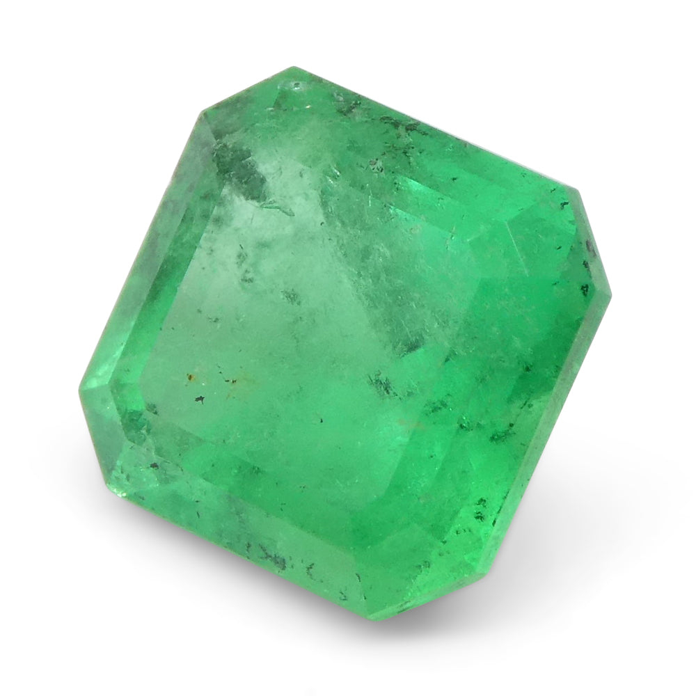 1.24ct Colombian Green Emerald Square Step Cut, premium green beryl gemstone by SkyJems Canada