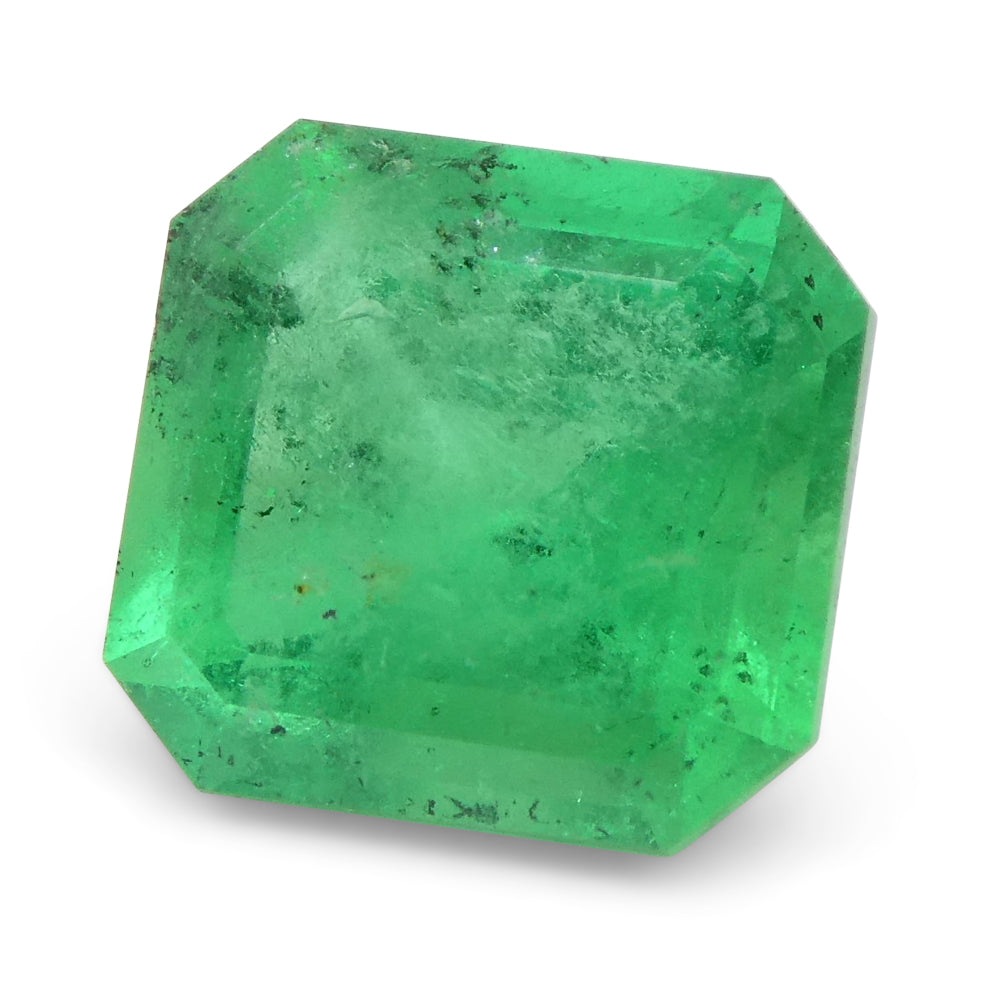 1.24ct Colombian Green Emerald Square Step Cut Gemstone by SkyJems, premium green beryl from South American source