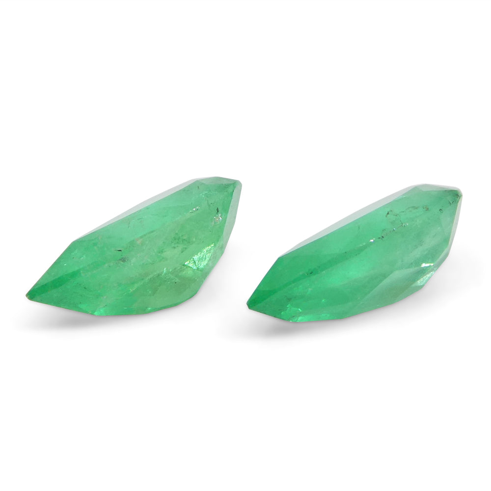 1.8ct Colombian Emerald Pair: Vivid Green Pear-Cut Gems from SkyJems Rare Gemstone Collection