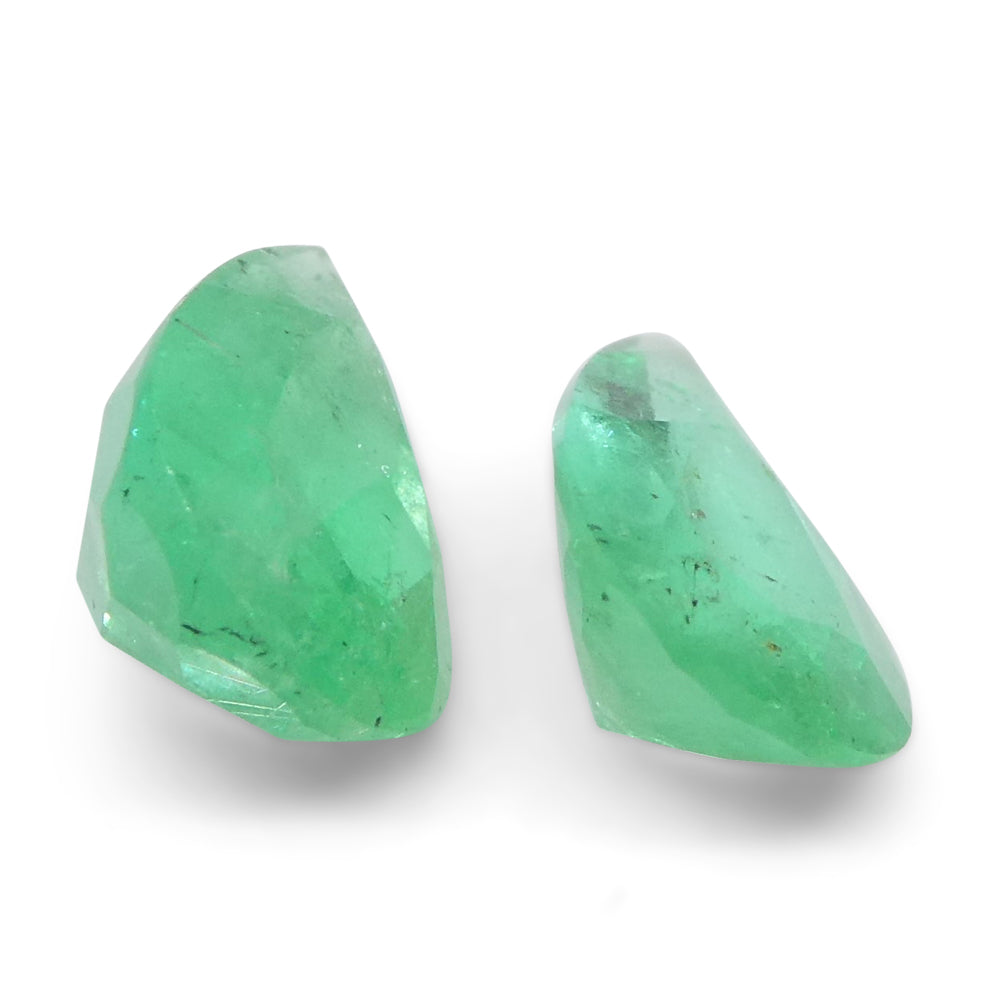 1.67ct Pair Pear Green Emerald from Colombia - Skyjems Wholesale Gemstones