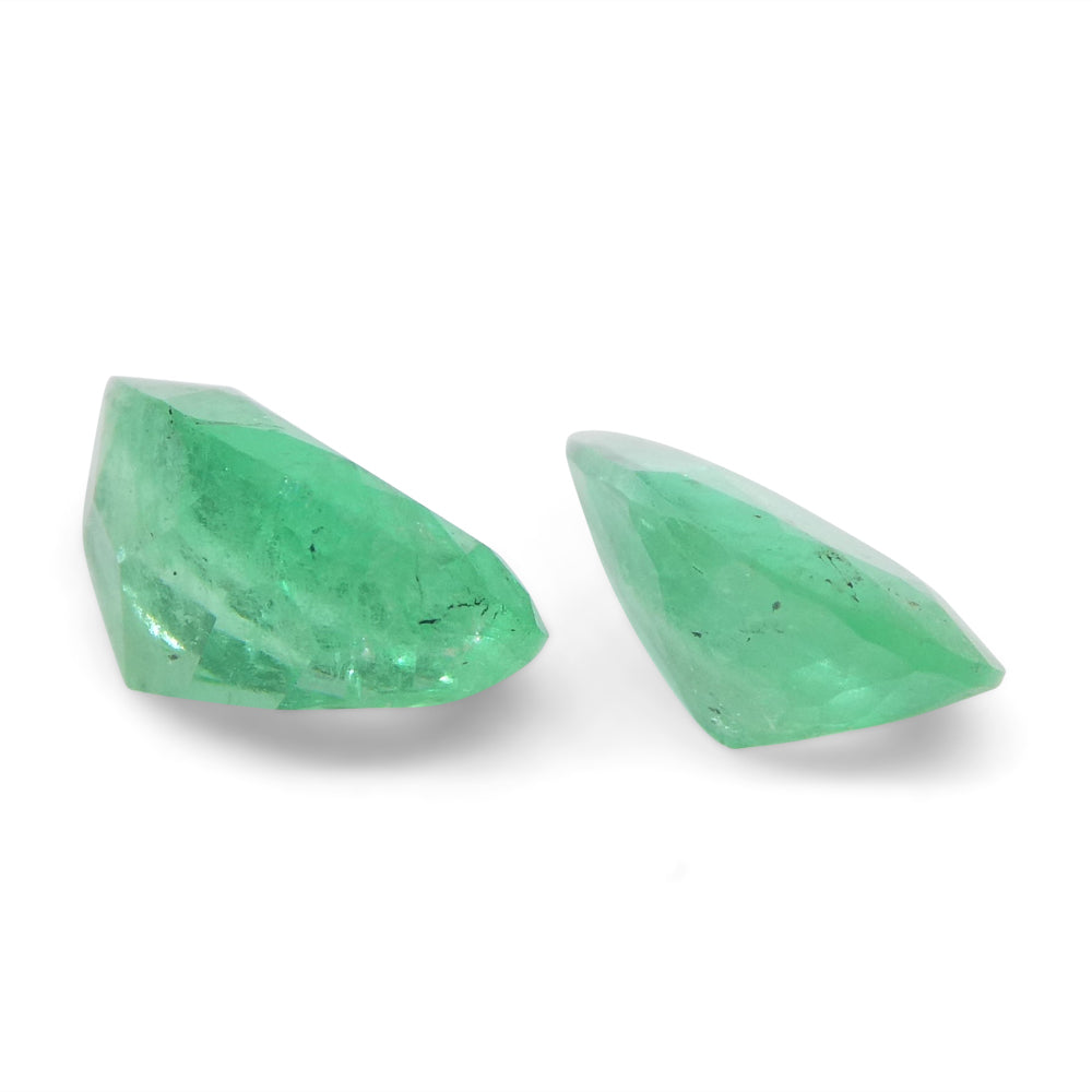 1.67ct Colombian Emerald Pair: Vivid Green Pear-Cut Gemstones from SkyJems Rare Gem Collection