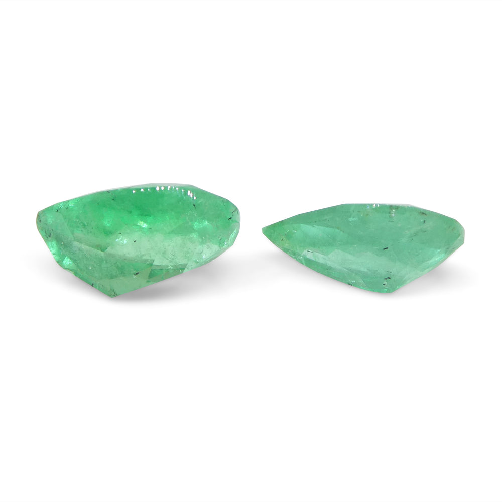 1.67ct Pair Pear Green Emerald from Colombia - Skyjems Wholesale Gemstones