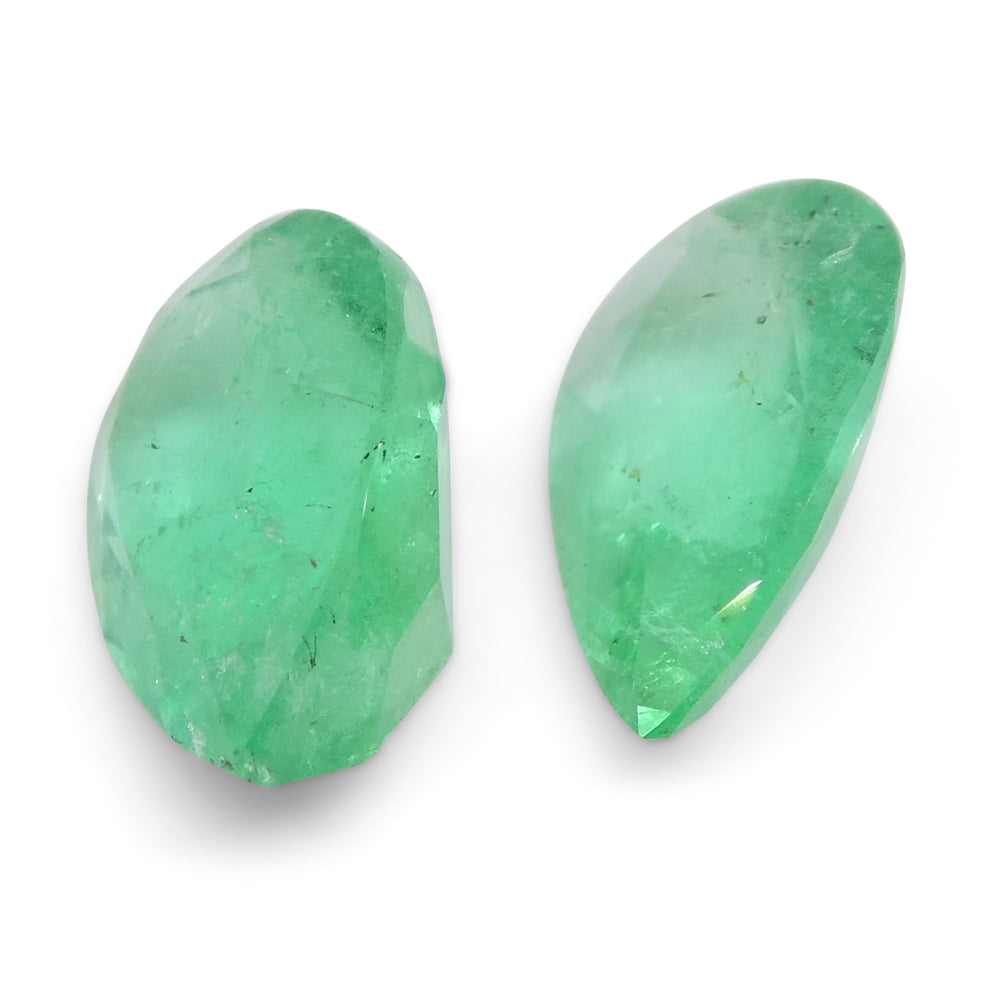 1.67ct Pair Pear Green Emerald from Colombia - Skyjems Wholesale Gemstones