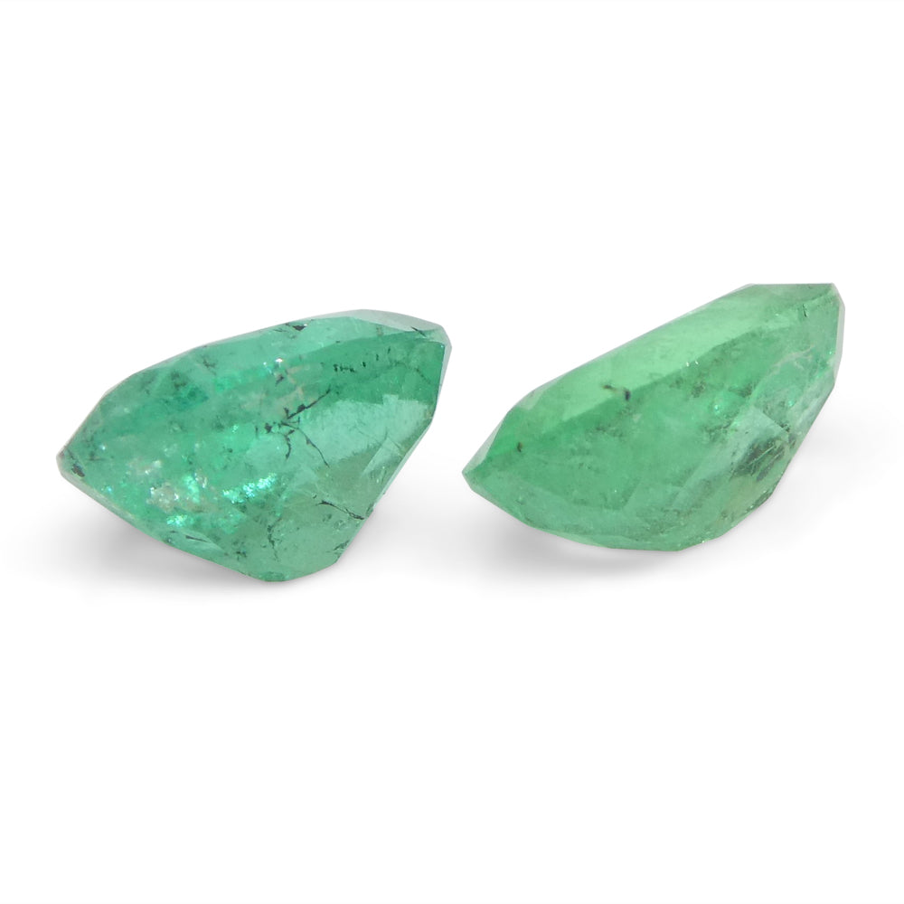 1.54ct Pair Oval Green Emerald from Colombia - Skyjems Wholesale Gemstones