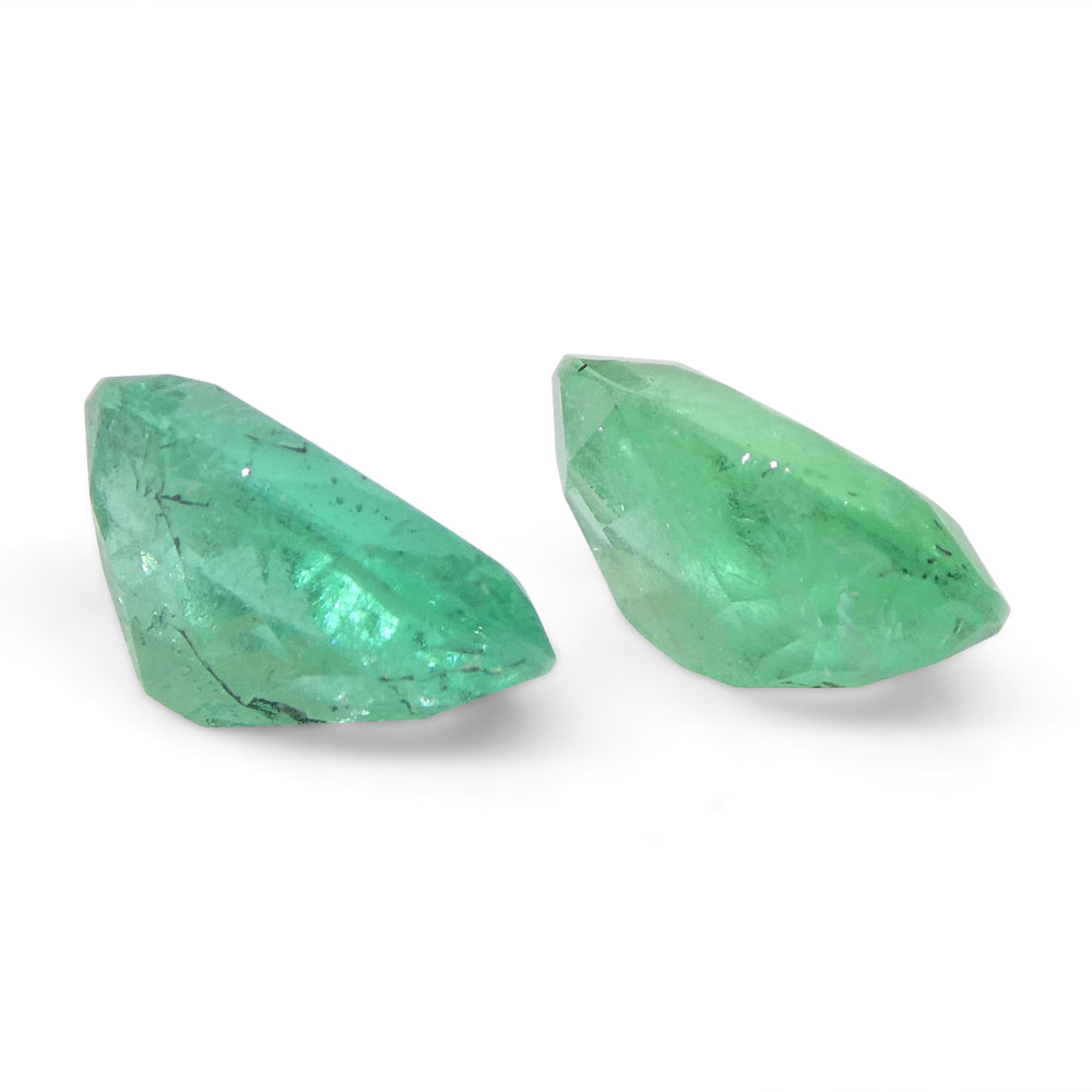 1.54ct Pair Oval Green Emerald from Colombia - Skyjems Wholesale Gemstones