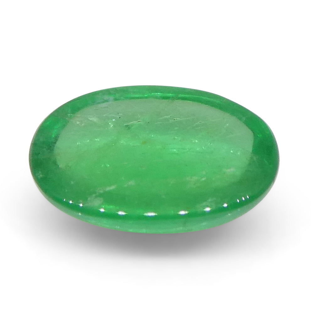 0.52ct Colombian Green Emerald Oval Cabochon, premium single gemstone from SkyJems' rare beryl collection