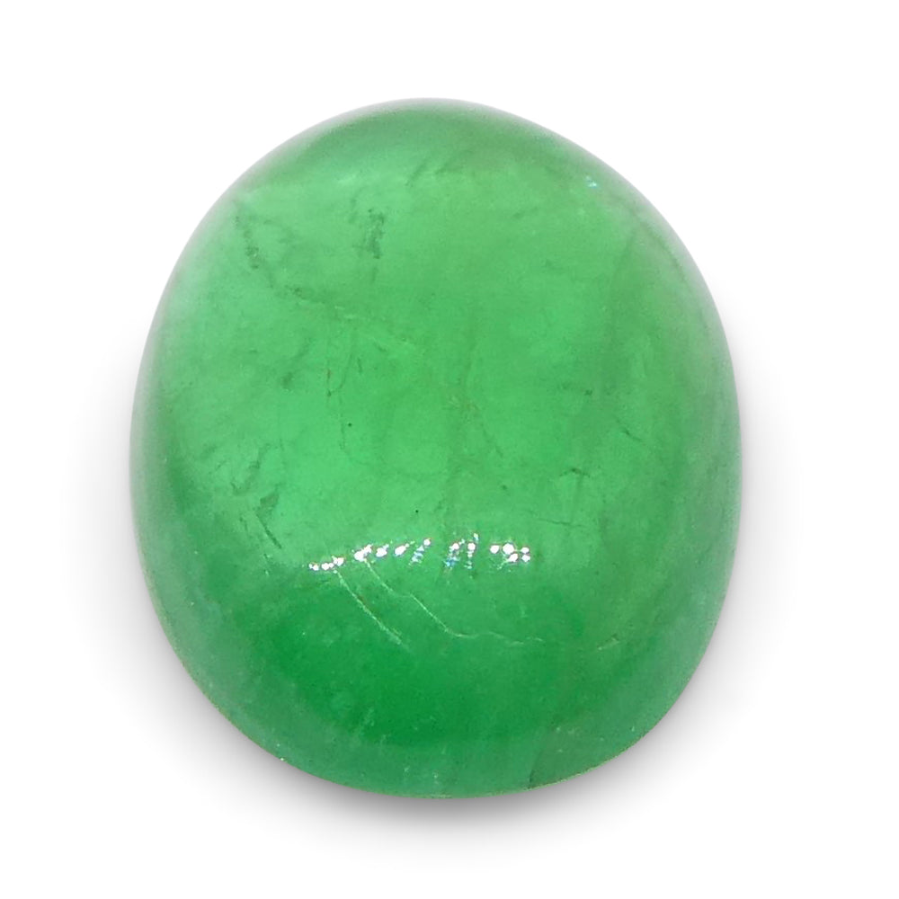 0.52ct Oval Cabochon Green Emerald from Colombia - Skyjems Wholesale Gemstones