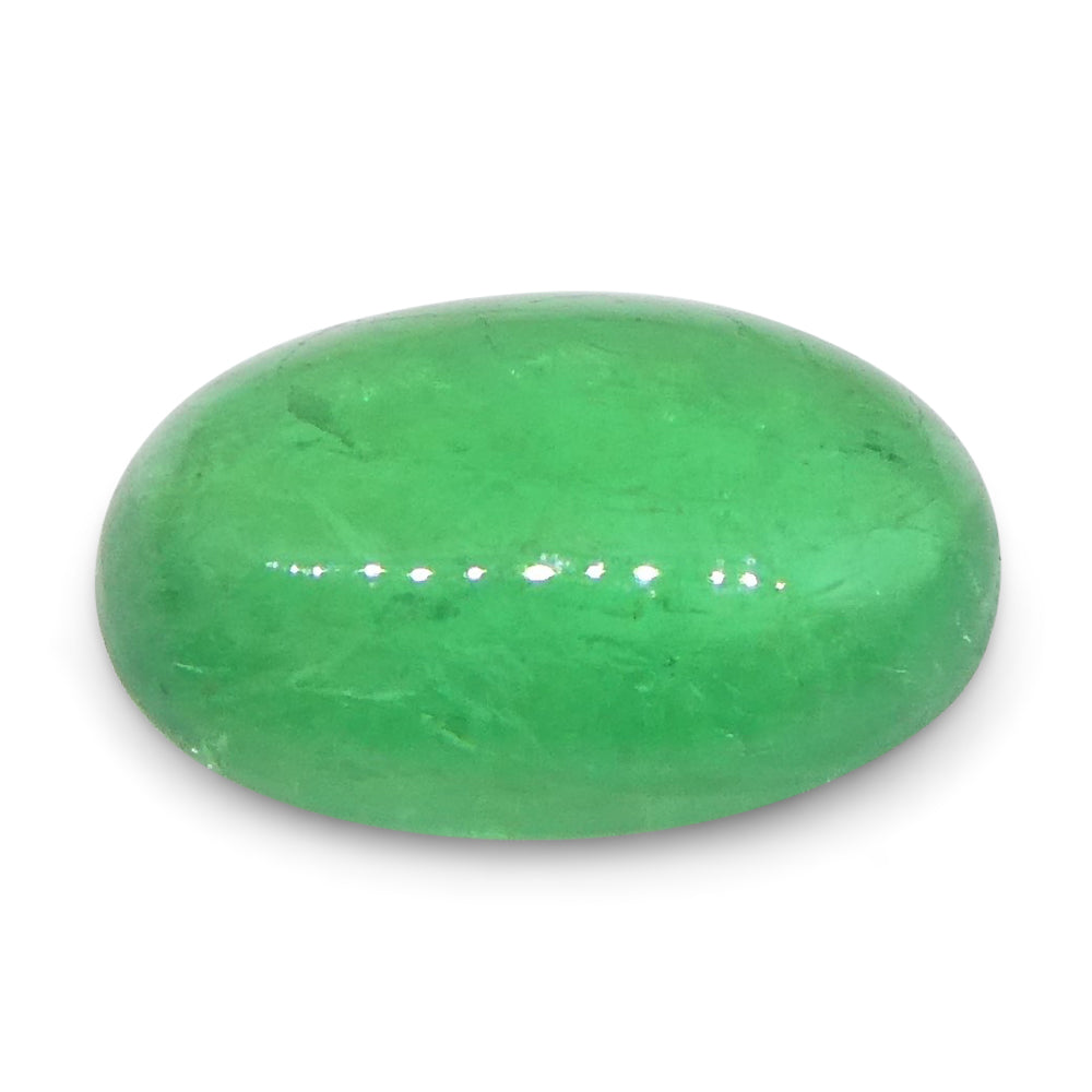 0.52ct Oval Cabochon Green Emerald from Colombia - Skyjems Wholesale Gemstones