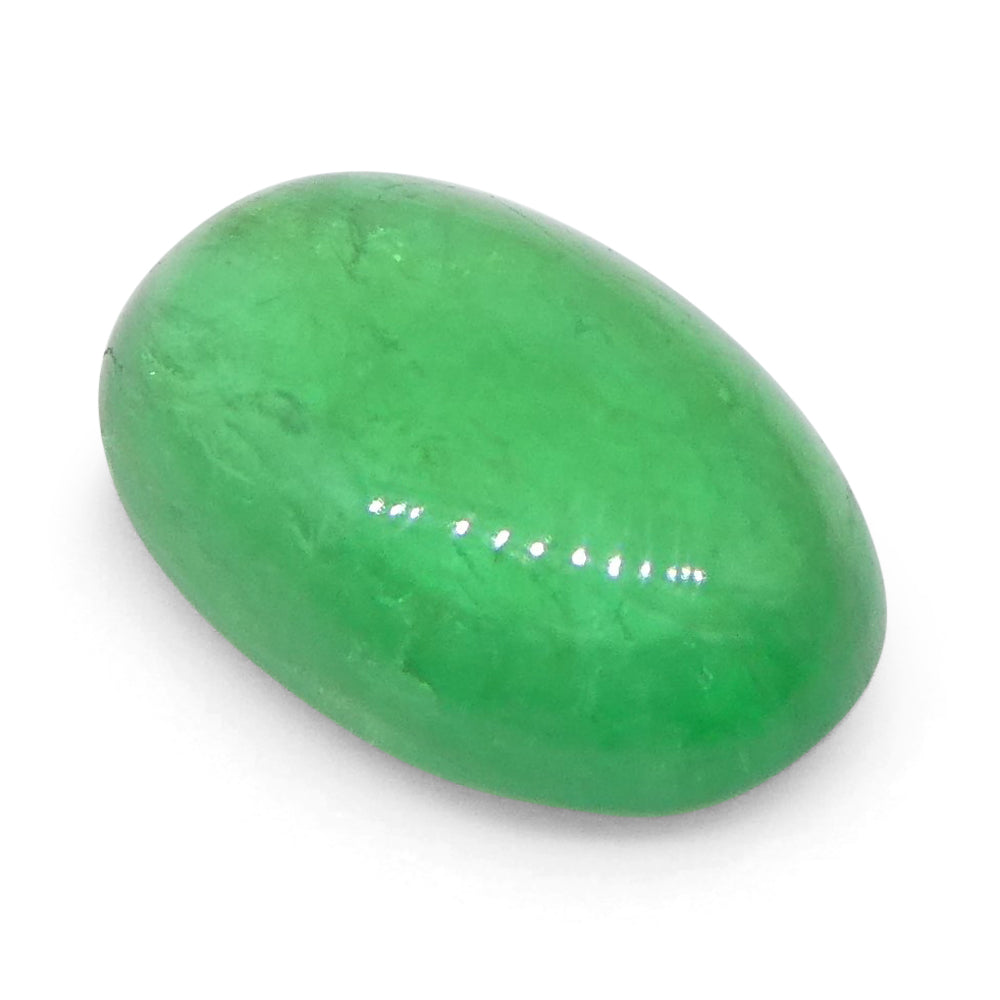 0.52ct Green Colombian Emerald Oval Cabochon Gemstone from SkyJems Fine Colored Gems Collection