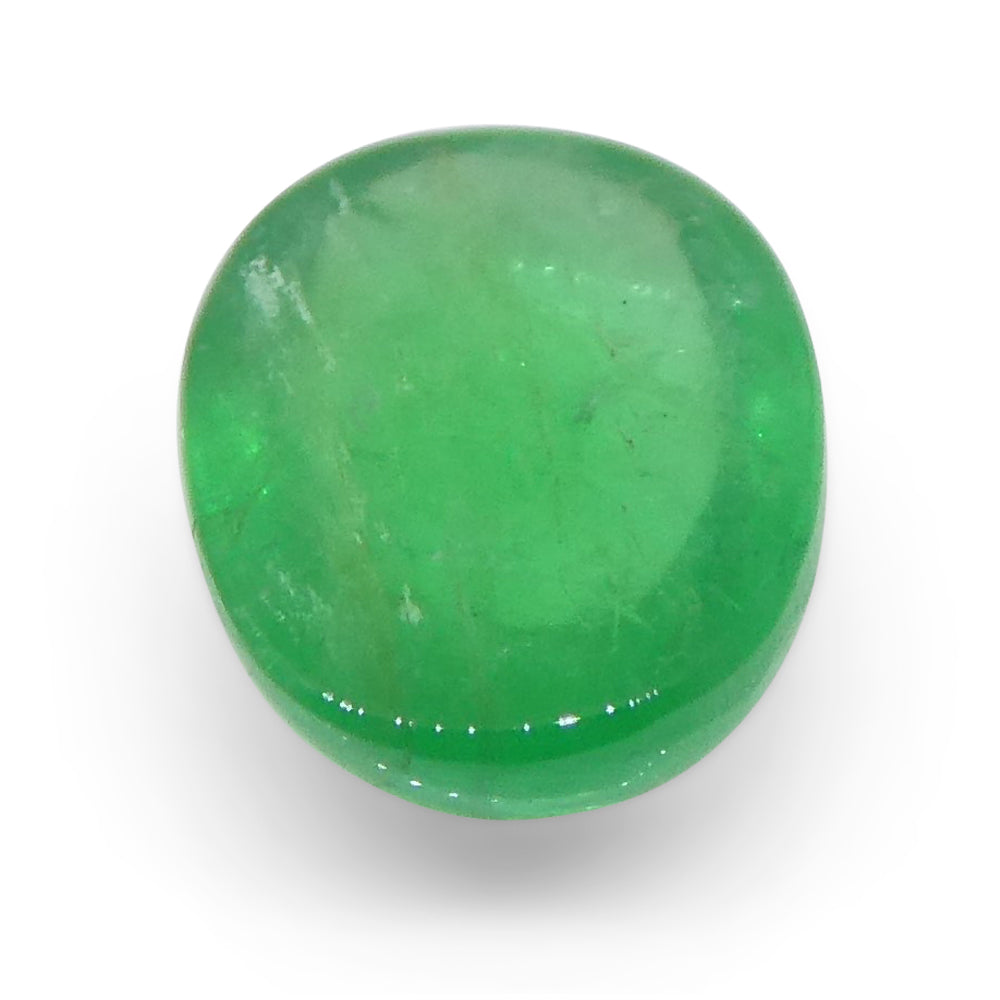 0.52ct Oval Cabochon Green Emerald from Colombia - Skyjems Wholesale Gemstones