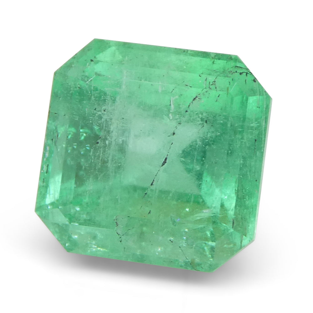 2.46ct Colombian Green Emerald Square Step Cut, premium green beryl gemstone from SkyJems fine jewelry collection