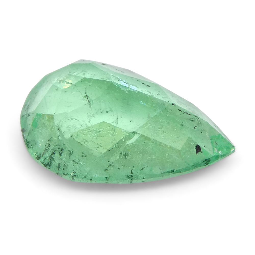 1.29ct Colombian Pear Green Emerald, Moderate Clarity, SkyJems Fine Gemstones Rare Natural Beryl