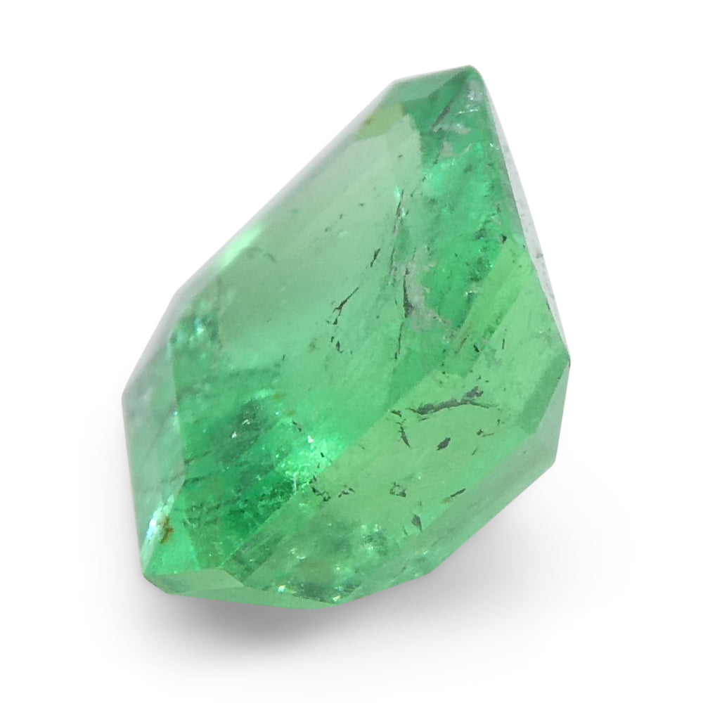 0.86ct Colombian Square Green Emerald, vibrant medium-green Step Cut gemstone from SkyJems premium gem collection