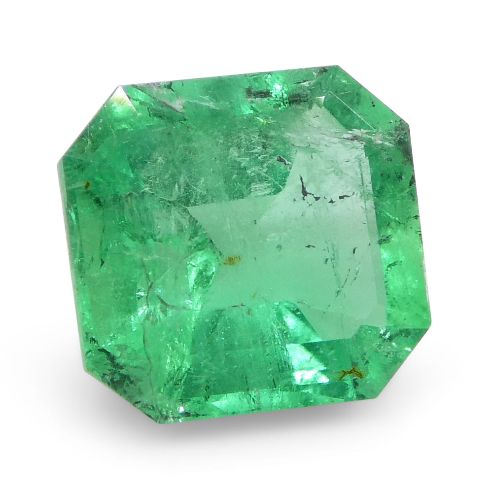 0.86ct Colombian Square Green Emerald, vibrant Step Cut gem from SkyJems' premium gemstone collection