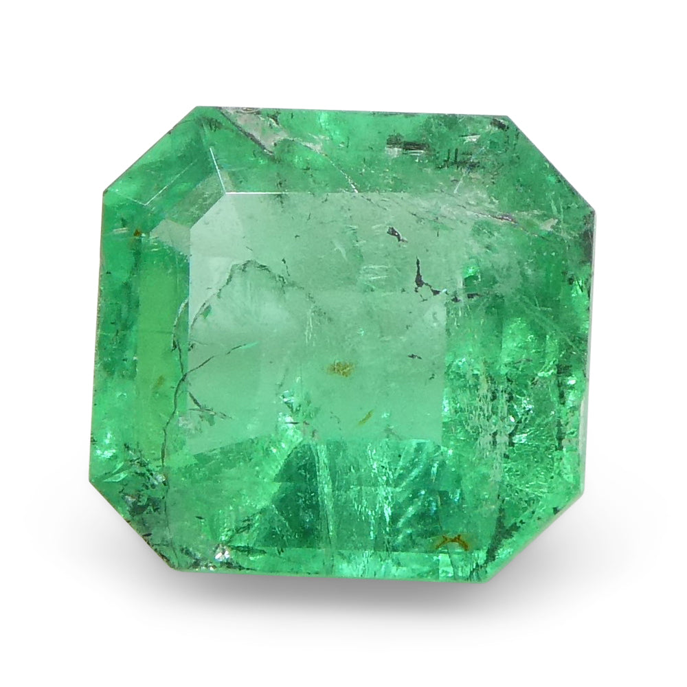 0.86ct Colombian Square Green Emerald, vibrant medium-green Step Cut gemstone from SkyJems' premium beryl collection