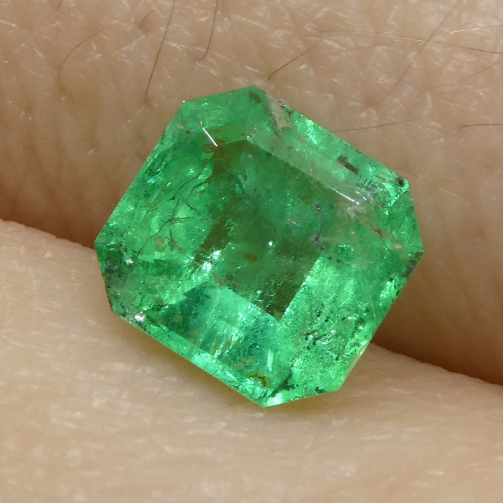 0.86ct Colombian Square Green Emerald, vibrant beryl gemstone from SkyJems' premium single-stone collection