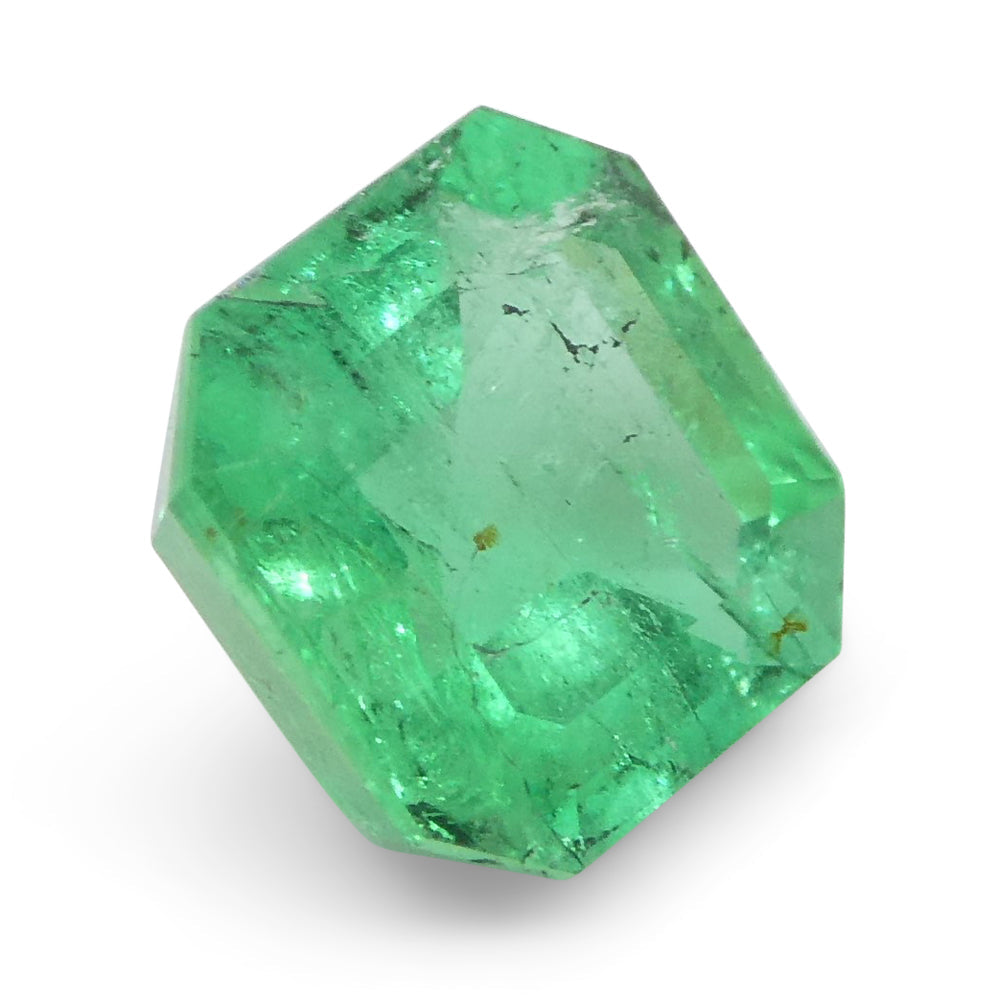 0.86ct Colombian Square Green Emerald, vibrant medium-green Step Cut gem from SkyJems premium gemstone collection