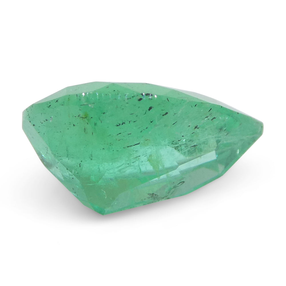 SkyJems 1.55ct Colombian Pear Emerald, bluish green beryl gemstone in modified brilliant cut