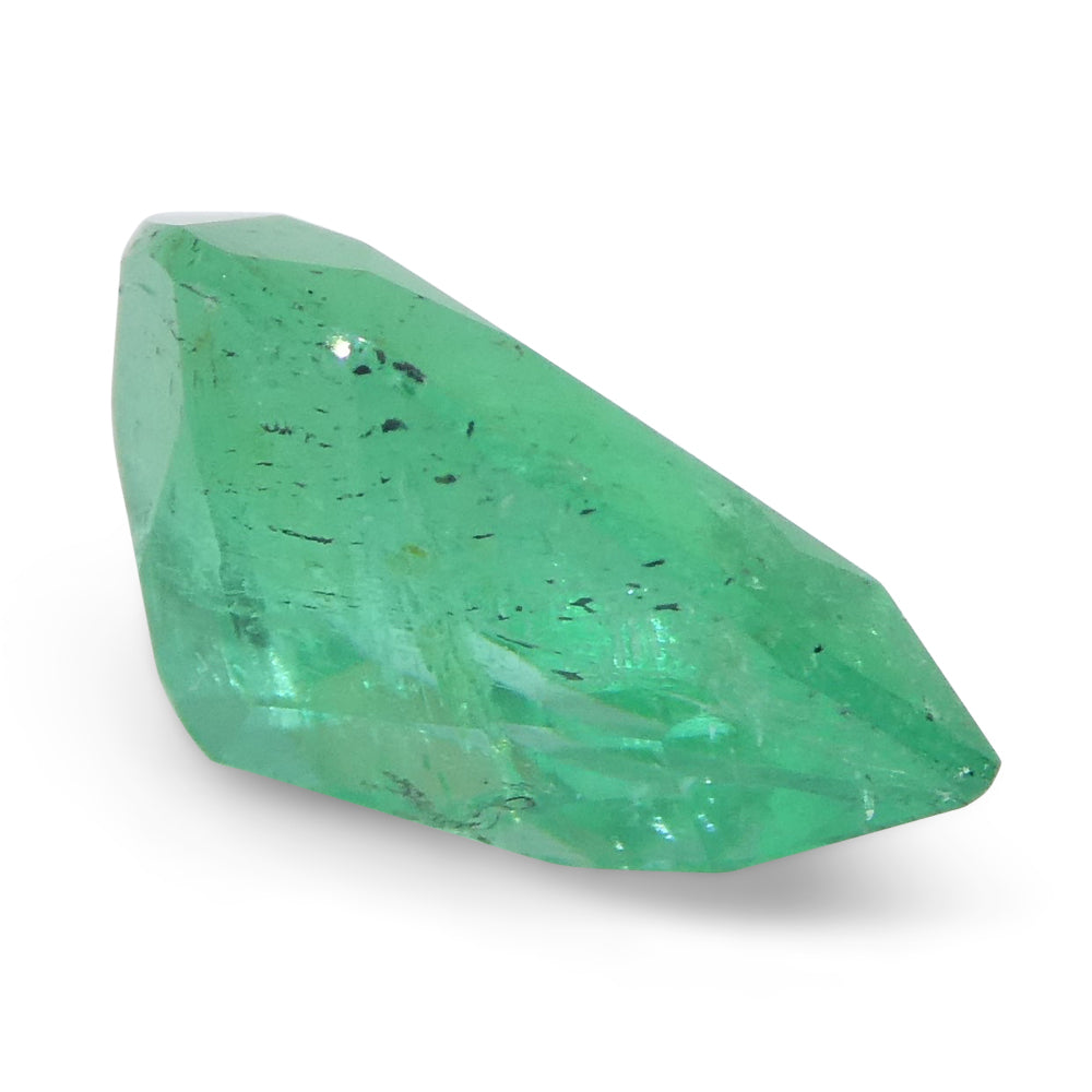 SkyJems 1.55ct Colombian Pear Emerald, bluish green beryl gemstone in modified brilliant cut
