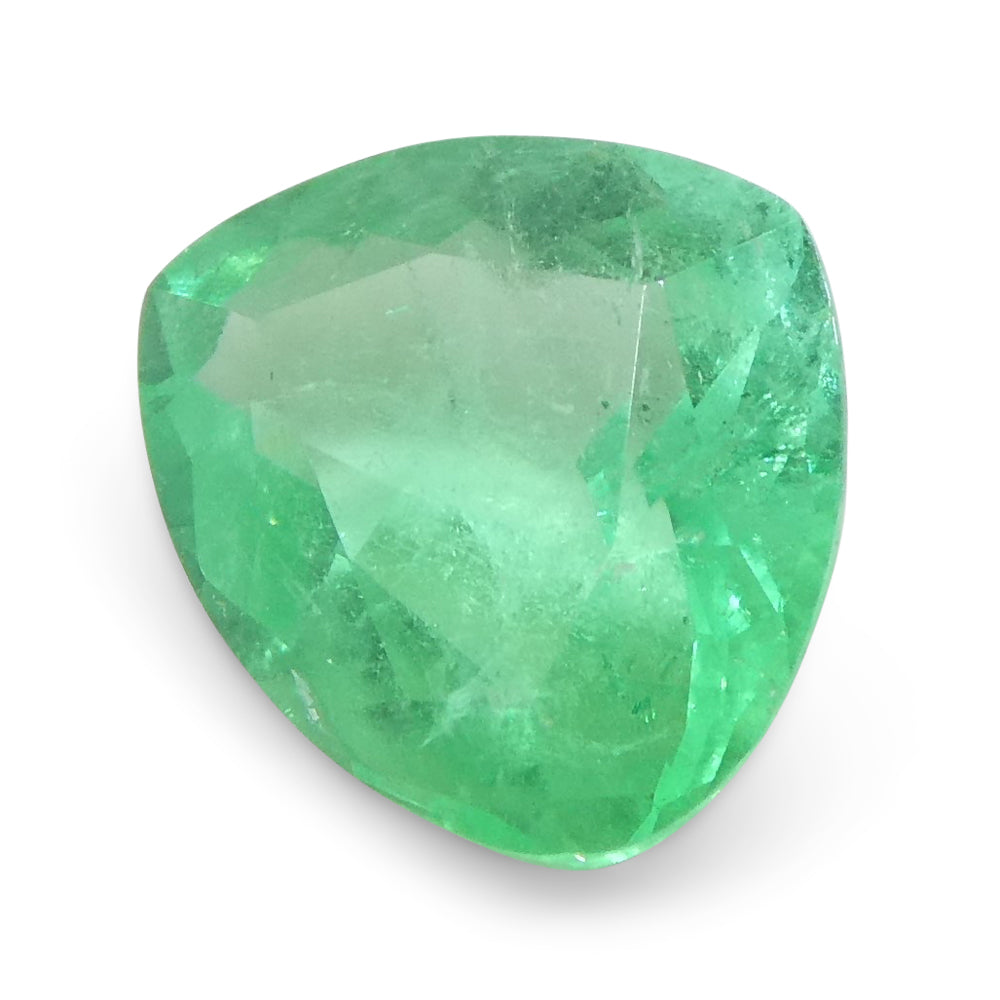 0.84ct Colombian Green Emerald Trillion Cut - Vibrant Beryl Gemstone from SkyJems Fine Jewelry Collection
