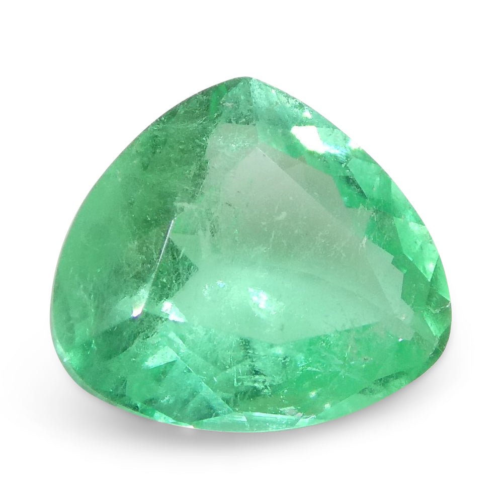 0.84ct Colombian Green Emerald Trillion Cut, Vibrant Green Beryl Gemstone by SkyJems Canada