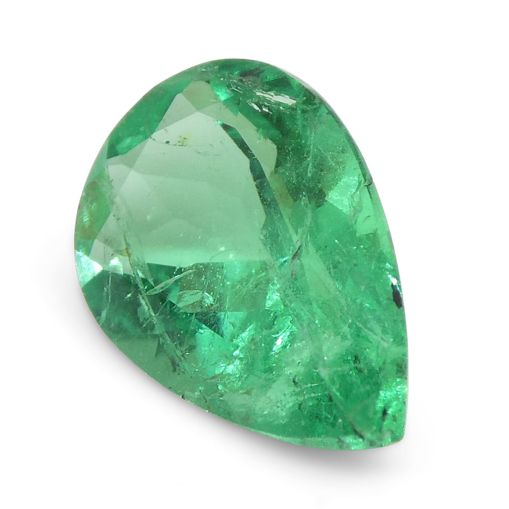 0.83ct Colombian Pear Green Emerald, bluish green beryl gemstone from SkyJems premium colored gem collection