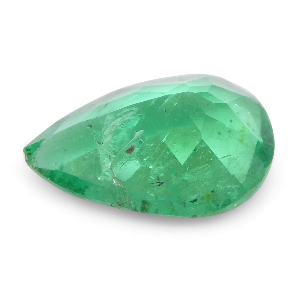 0.83ct Colombian Pear Green Emerald, bluish green beryl gemstone from SkyJems premium colored gem collection