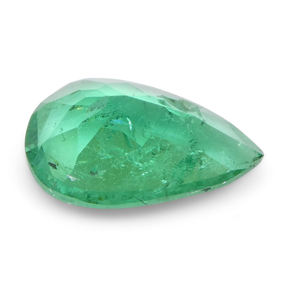 0.83ct Colombian Pear Green Emerald, bluish green beryl gemstone from SkyJems premium colored gem collection