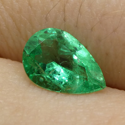 0.83ct Pear Green Emerald from Colombia