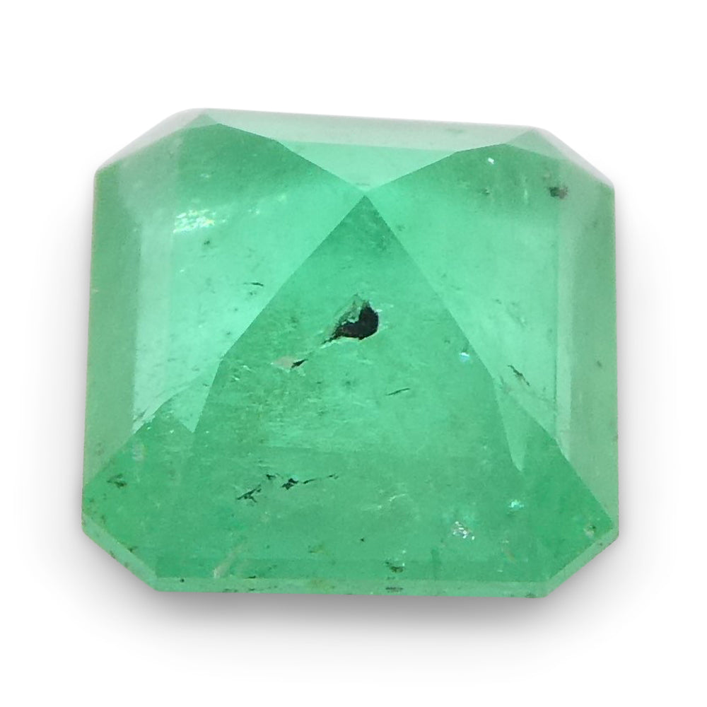 0.70ct Square Colombian Green Emerald, vibrant bluish-green beryl gemstone from SkyJems' premium collection