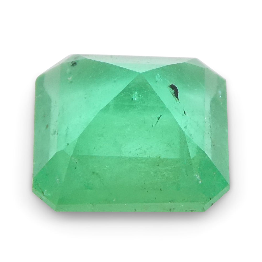 0.70ct Square Colombian Green Emerald, vibrant bluish-green beryl gemstone from SkyJems' premium collection