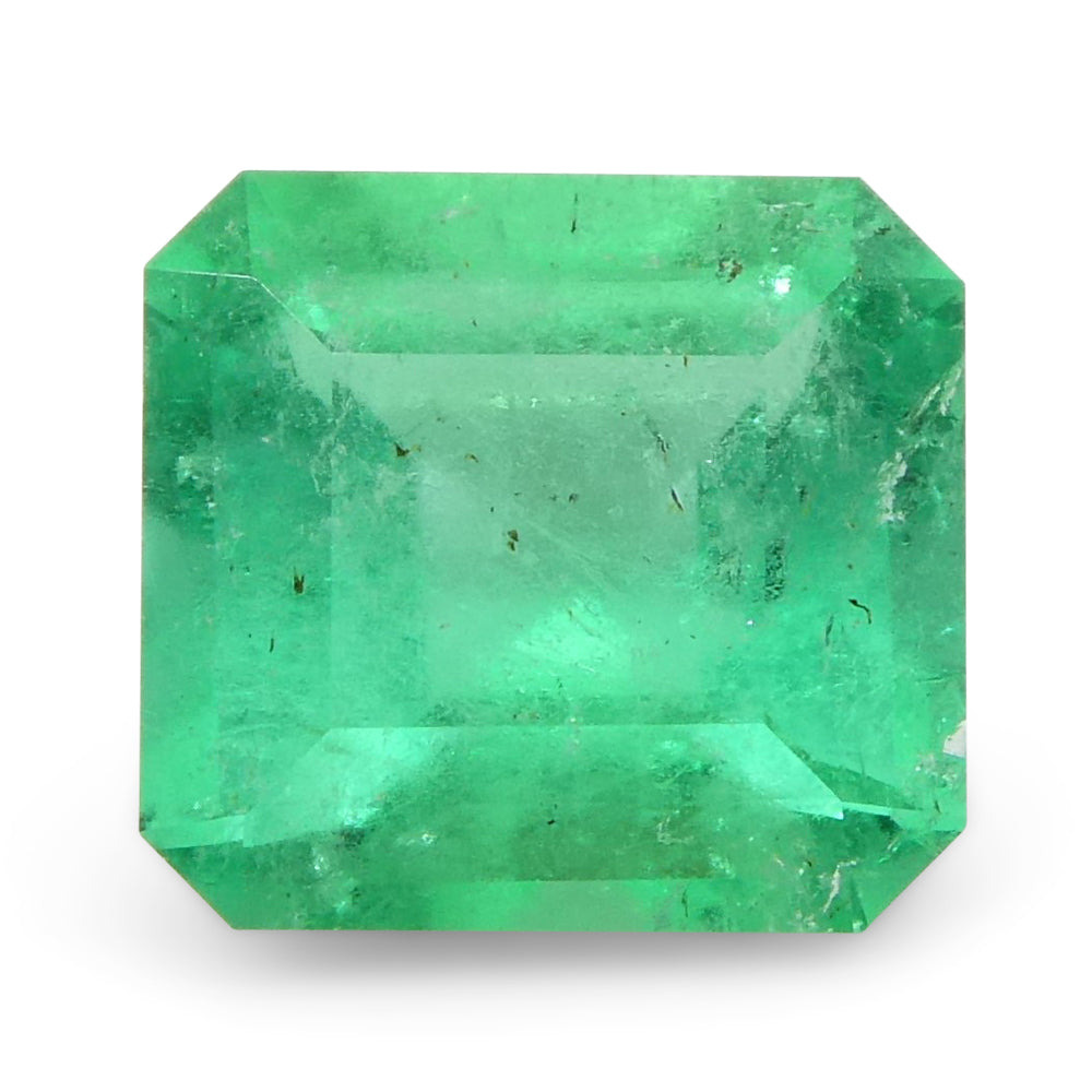 0.70ct Square Colombian Green Emerald, vibrant bluish-green beryl gemstone from SkyJems' premium collection