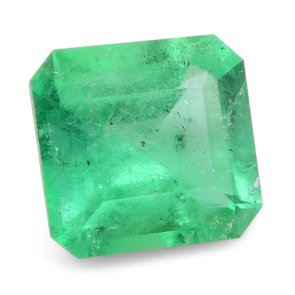 0.70ct Square Colombian Green Emerald, vibrant bluish-green Step Cut gem from SkyJems premium gemstone collection