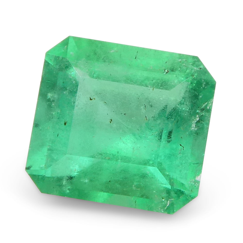 0.70ct Square Colombian Green Emerald, premium bluish-green beryl gemstone from SkyJems' curated collection