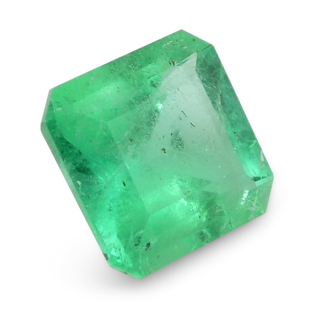 0.70ct Square Colombian Green Emerald, bluish-green beryl gemstone from SkyJems premium colored gem collection