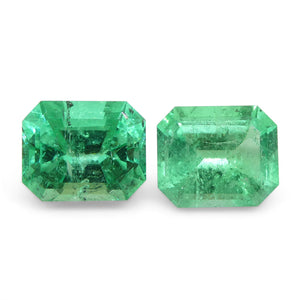 2.99ct Pair Emerald Cut Green Emerald from Colombia - Skyjems Wholesale Gemstones