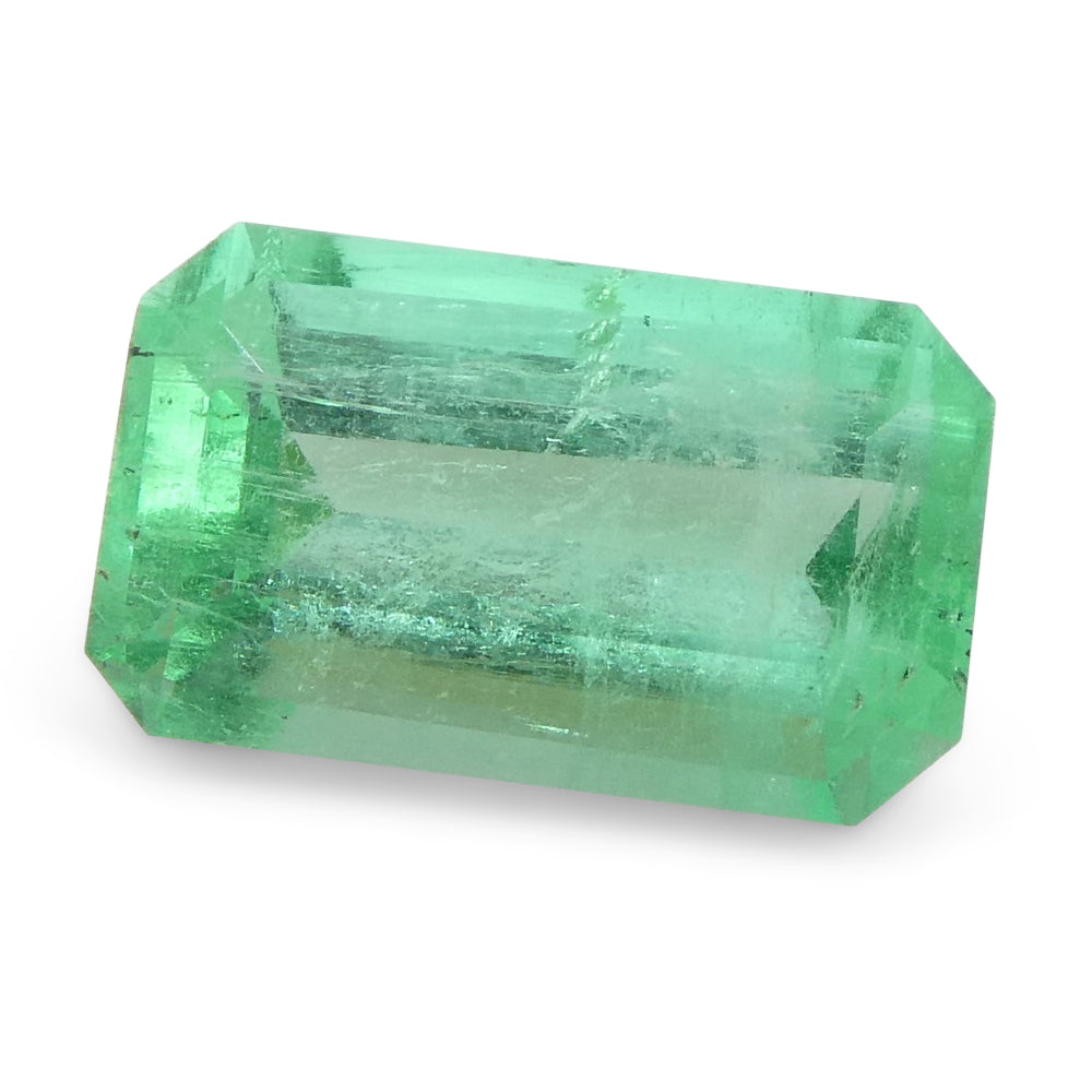 0.81ct Colombian Emerald, bluish green emerald cut gemstone from SkyJems premium colored gem collection