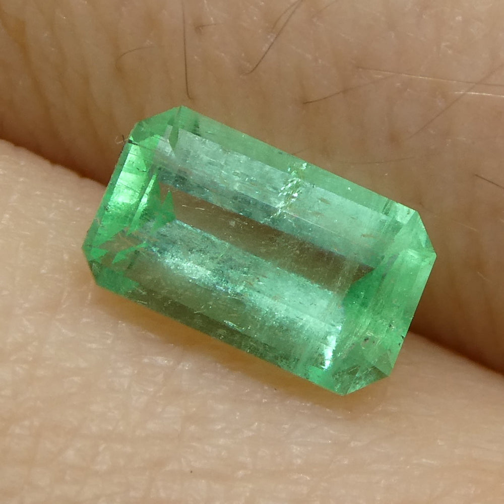 0.81ct Colombian Emerald, bluish green emerald cut gemstone from SkyJems' premium Colombian beryl collection