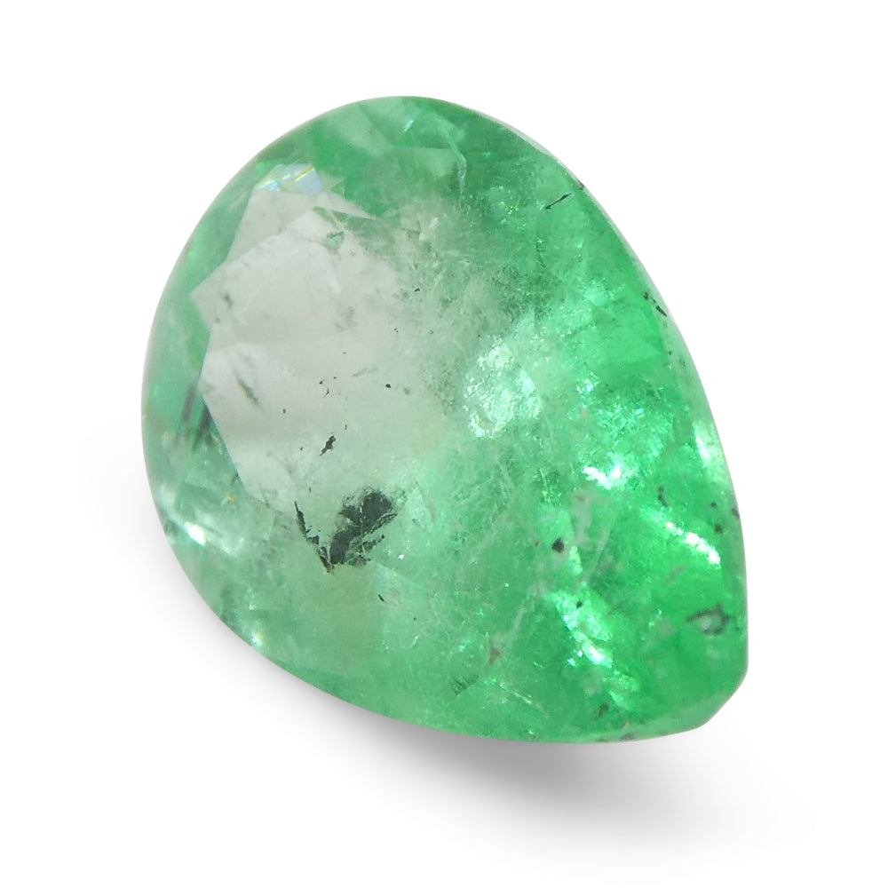 1.28ct Colombian Pear Green Emerald, Medium Strong Color, SkyJems Fine Gemstones Rare Beryl Specimen
