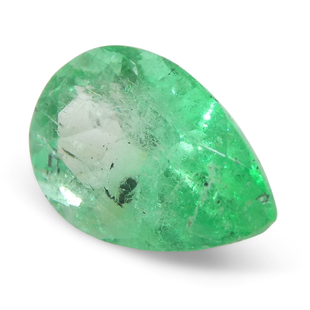 1.28ct Colombian Pear Green Emerald, Medium-Strong Color, SkyJems Fine Gemstones Collection