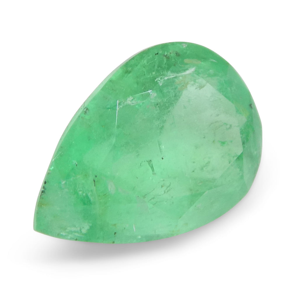 1.08ct Colombian Pear Green Emerald, Moderately Strong Color | Premium Beryl Gemstone by SkyJems Canada