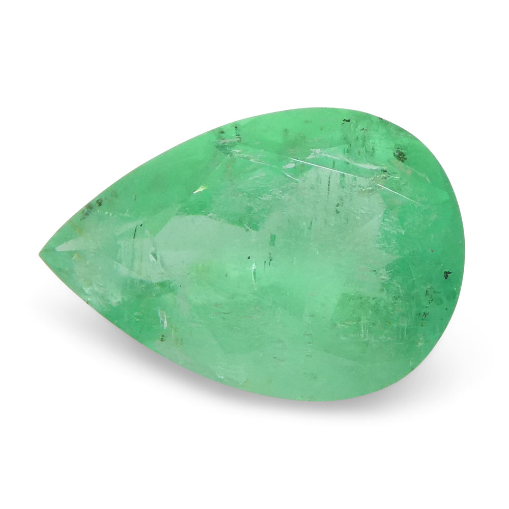 1.08ct Colombian Pear Green Emerald, Moderately Strong Color | Premium Single Stone by SkyJems