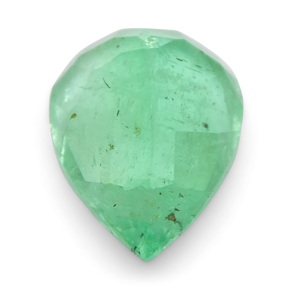 1.08ct Colombian Pear Green Emerald, Moderately Strong Color, SkyJems Fine Gemstones Collection