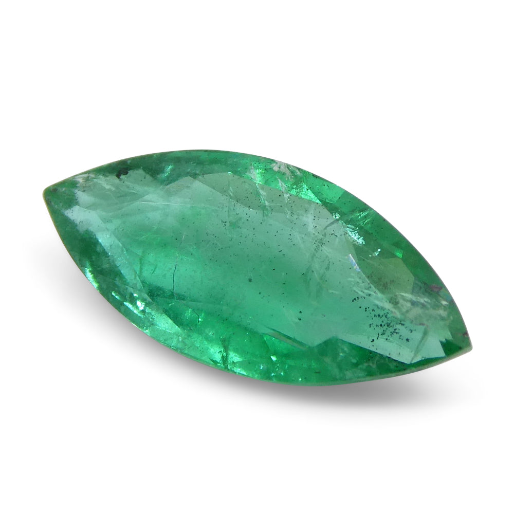 SkyJems 1.07ct Colombian Marquise Emerald: Bluish Green Beryl Gemstone with Moderate Clarity and Brilliance