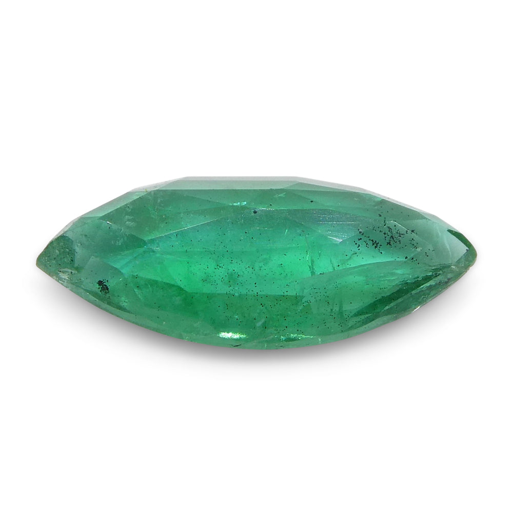 SkyJems 1.07ct Colombian Marquise Emerald: Bluish Green Beryl Gemstone with Moderate Clarity and Brilliance