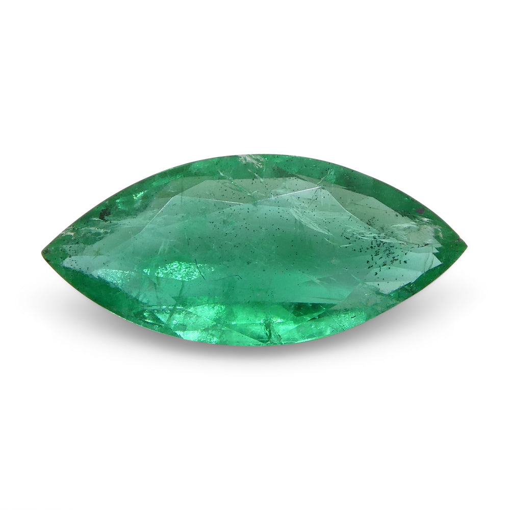 SkyJems 1.07ct Colombian Marquise Emerald: Bluish Green Beryl Gemstone with Moderate Clarity and Brilliance