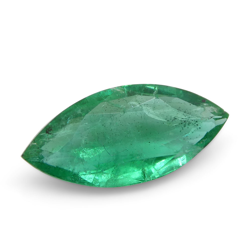 SkyJems 1.07ct Colombian Marquise Emerald: Bluish Green Beryl Gemstone with Moderate Clarity and Brilliance